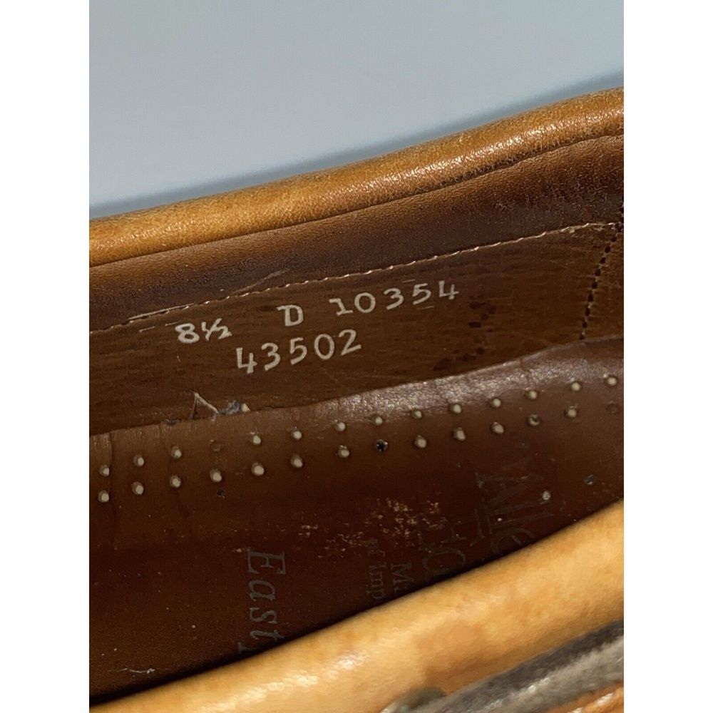 Allen Edmonds Eastport Leather Casual Boat Shoes Slip On Lace Up Tan Men’s 8.5 D - Picture 15 of 15